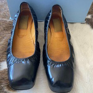 Lanvin Black Square Toe Ballet Flats 7